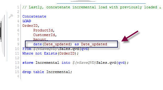 Qlikview incremental load